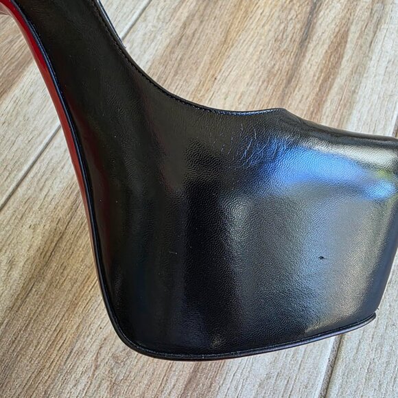 Christian Louboutin Daffodile 160 KID Black Leather Platform Shoes Eur. 37.5 - Picture 11 of 14